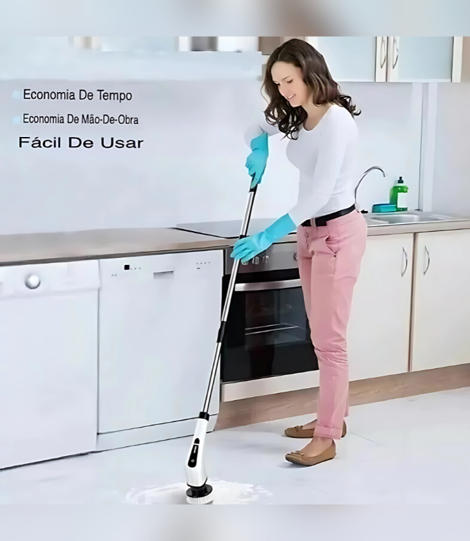 Escovão Elétrico De Limpeza Giratório 360 Escova Mop Premium 8 em 1