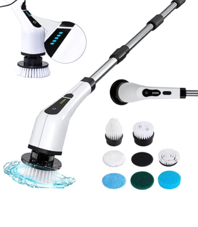 Escovão Elétrico De Limpeza Giratório 360 Escova Mop Premium 8 em 1
