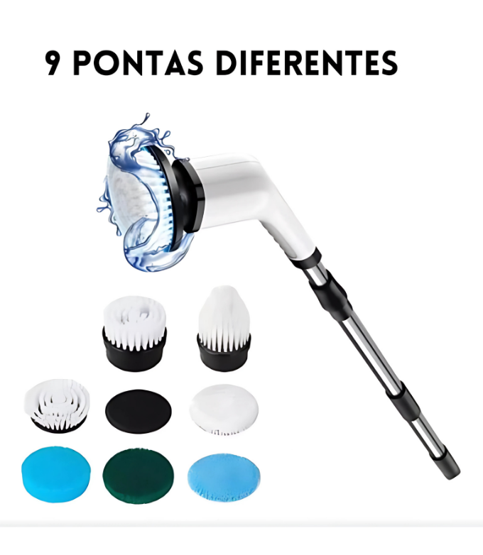 Escovão Elétrico De Limpeza Giratório 360 Escova Mop Premium 8 em 1