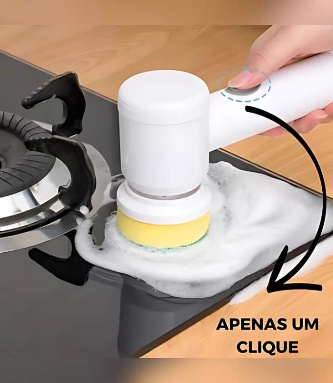 🌀 Escova Elétrica Multiuso 5 em 1 – Rotação 360º para uma Limpeza Sem Esforço!
