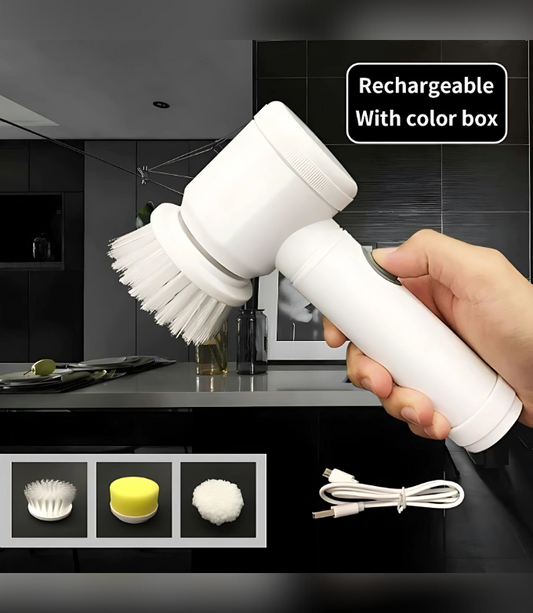 🌀 Escova Elétrica Multiuso 5 em 1 – Rotação 360º para uma Limpeza Sem Esforço!