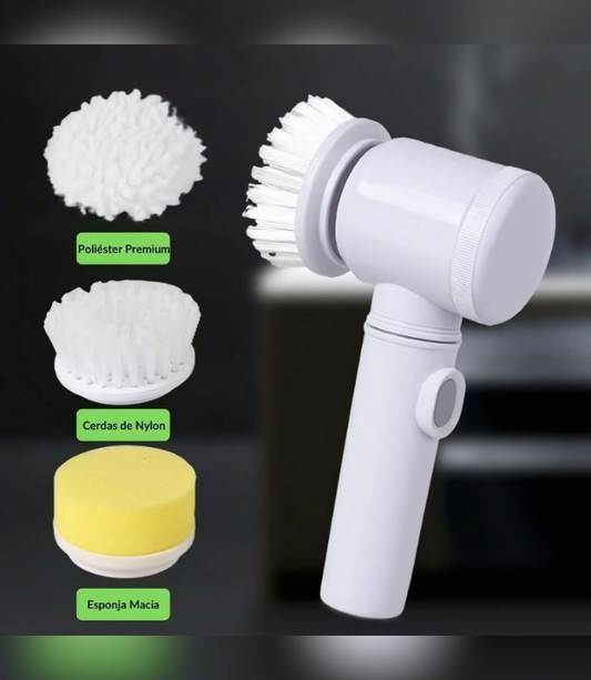 🌀 Escova Elétrica Multiuso 5 em 1 – Rotação 360º para uma Limpeza Sem Esforço!