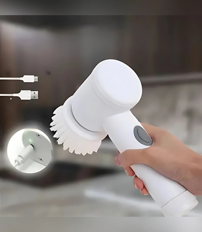 🌀 Escova Elétrica Multiuso 5 em 1 – Rotação 360º para uma Limpeza Sem Esforço!