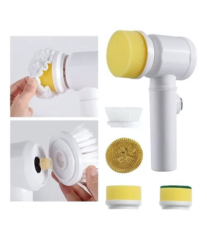🌀 Escova Elétrica Multiuso 5 em 1 – Rotação 360º para uma Limpeza Sem Esforço!